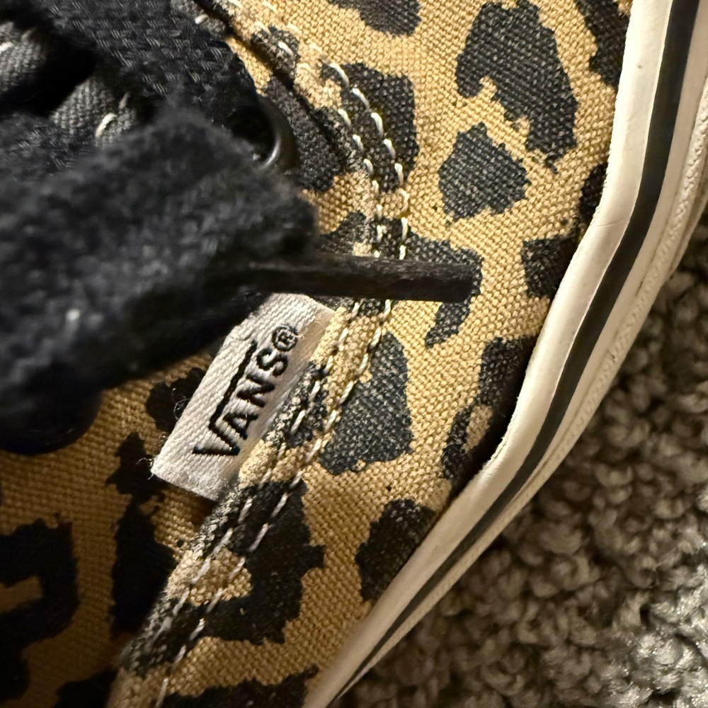 Vans Black and Tan Leopard Sneakers - Picture 2 of 5